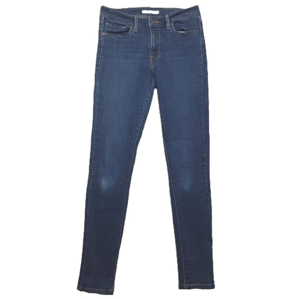 Levis 711 Skinny Jeans Womens 28 Stretch Mid Rise Blue Denim Pants